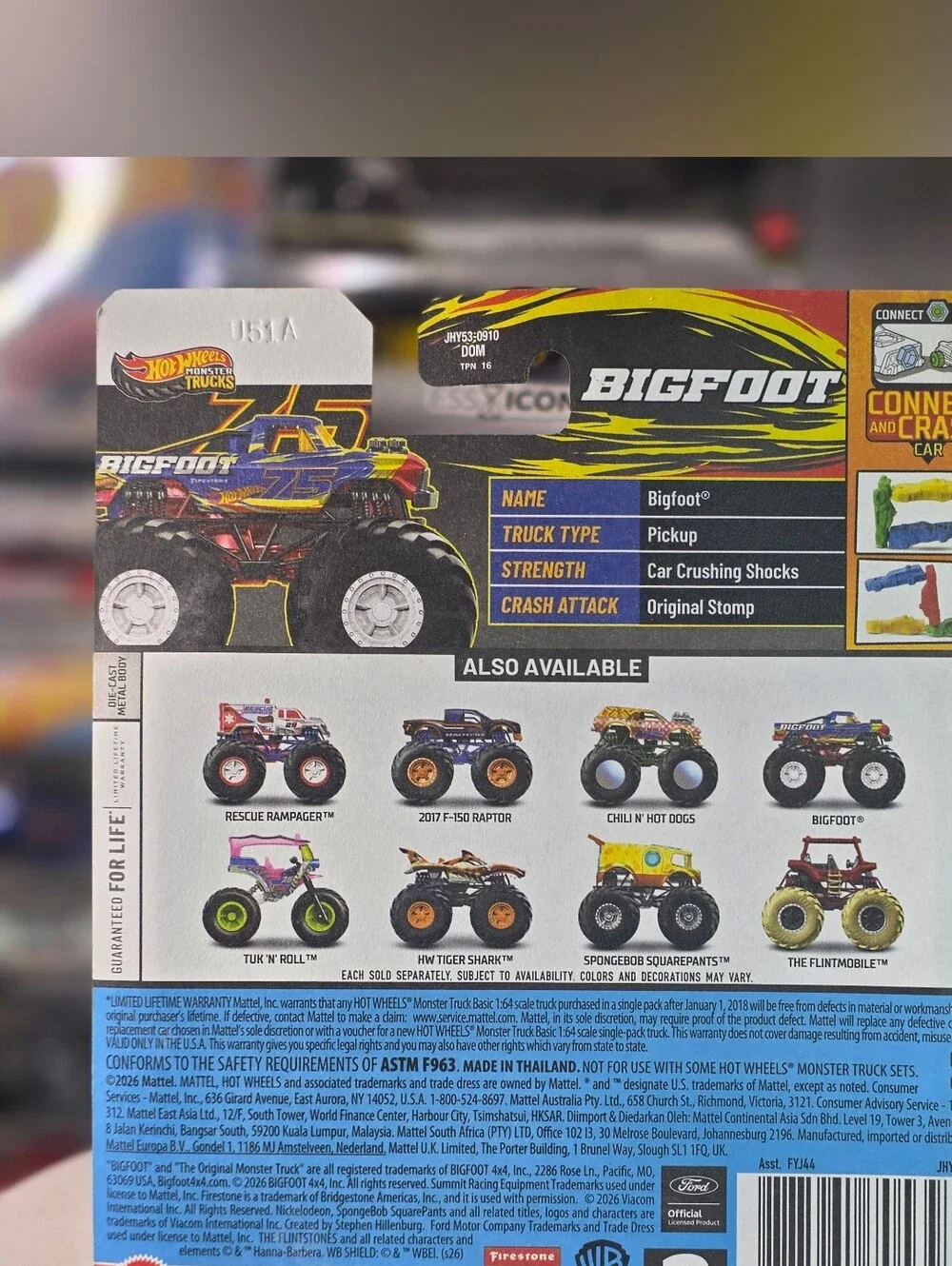 Hot Wheels Monster Trucks 2026 Bigfoot Leading Legends